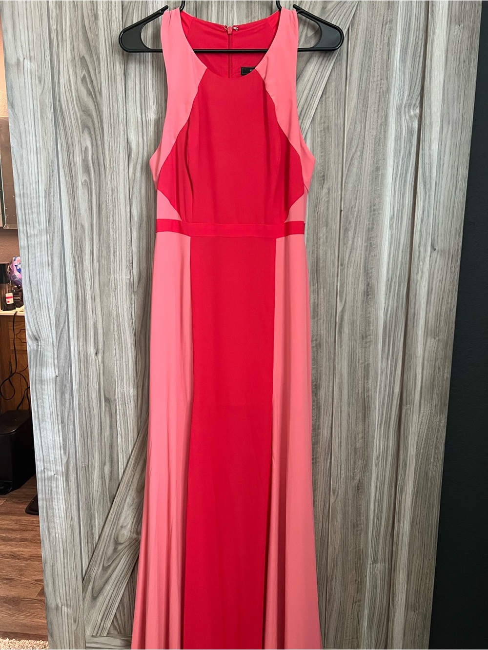 BCBGMaxAzria Pink & Hot Pink Colorblock Maxi Dress